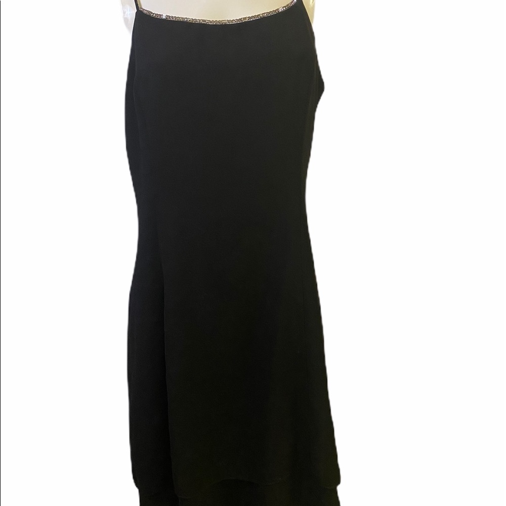 Black Beaded Spaghetti Straps Evening Gown 15 16‎ Holiday Dress Party Dress - Picture 2 of 16